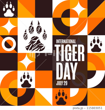 International Tiger Day. July 29. Holiday concept. Template for background, banner, card, poster 115803051