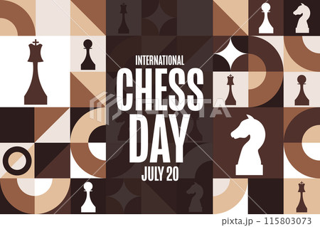 International Chess Day. July 20. Holiday concept. Template for background, banner, card, poster 115803073
