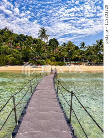 Aerial view at trisara beach in Bang Tao, Phuket, Thailand 115803229