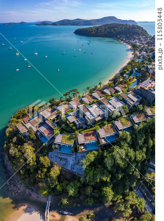 Aerial view of Ao Yon Yai beach in Phuket, Thailand Aerial view of Ao Yon Yai beach in Phuket, Thailand 115803448