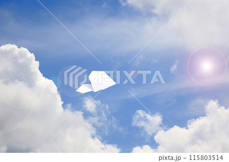 大空を飛ぶ紙飛行機 大空を飛ぶ紙飛行機 115803514