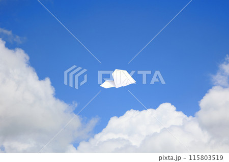 大空を飛ぶ紙飛行機 115803519