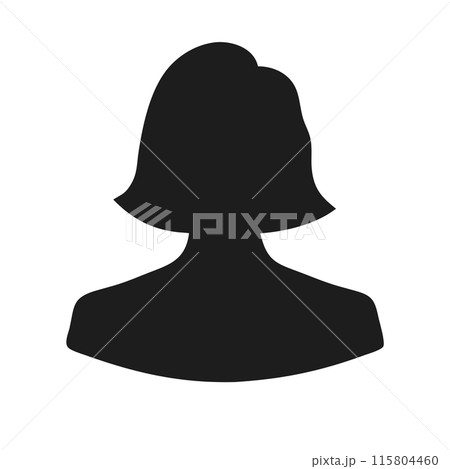 short haired female silhouette 115804460