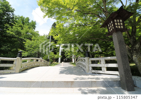 新緑の福島県猪苗代町の土津神社 新緑の福島県猪苗代町の土津神社 115805347