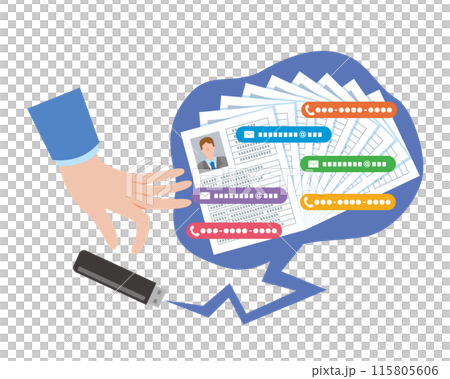 由於資料遺失而導致資訊外洩的圖示 115805606