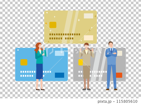 People choosing credit cards People choosing credit cards 115805610