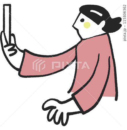 スマホで自撮りしている女性　ストック素材 115806362