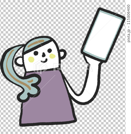 スマホを手に持つ人物　ストックイラスト素材 115806400