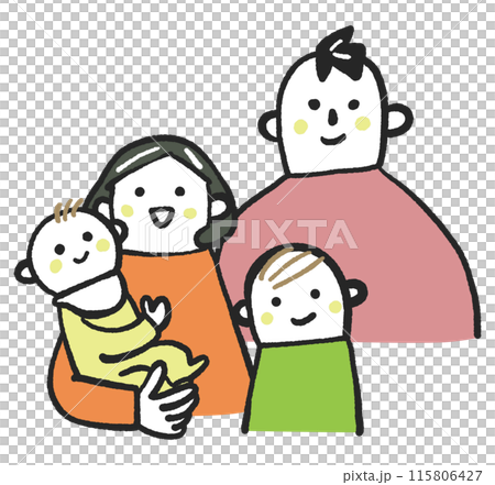 育兒家庭庫存插畫素材 115806427