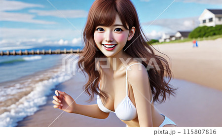 ビーチの女性 115807816