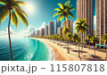 ビーチのヤシの木 115807818