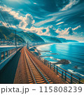 運転席から見える海沿いの景色 115808239