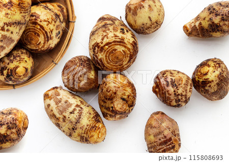 Satoimo, taro roots or japanese sweet taro Satoimo, taro roots or japanese sweet taro 115808693
