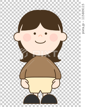 可愛的中長髮女孩，在外面彈跳 115809115