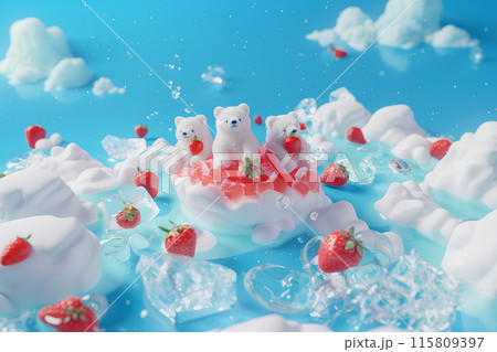 氷山とシロクマくんとかき氷 115809397