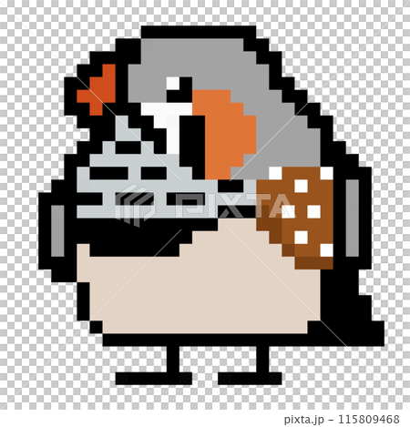 Pixel art Animal illustration Male zebra finch Normal color 115809468