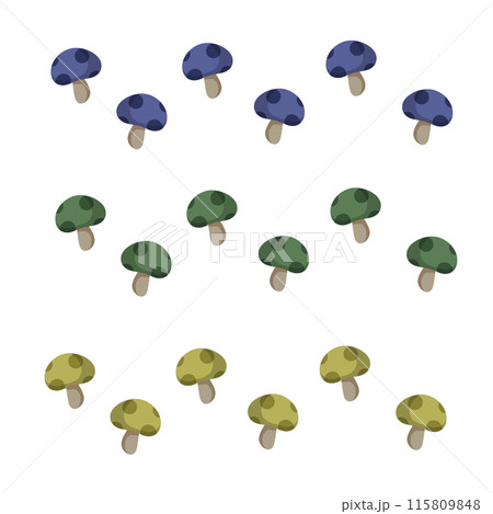 沢山のカラフルなキノコのセット 115809848
