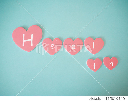 ハートにhealth健康の文字 ハートにhealth健康の文字 115810540