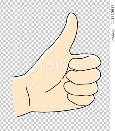 A slightly realistic "good" hand sign, solid color A slightly realistic "good" hand sign, solid color 115810652