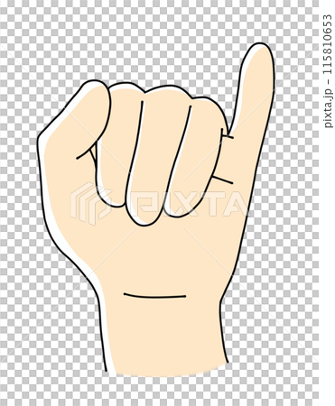 A slightly realistic promise hand sign, solid color A slightly realistic promise hand sign, solid color 115810653