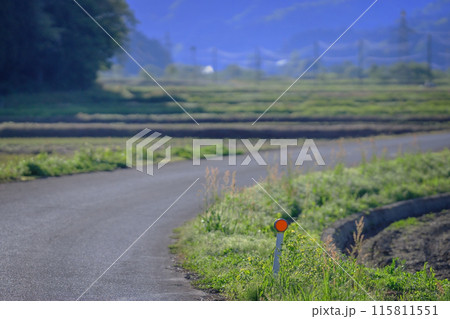 農道にある反射板 115811551