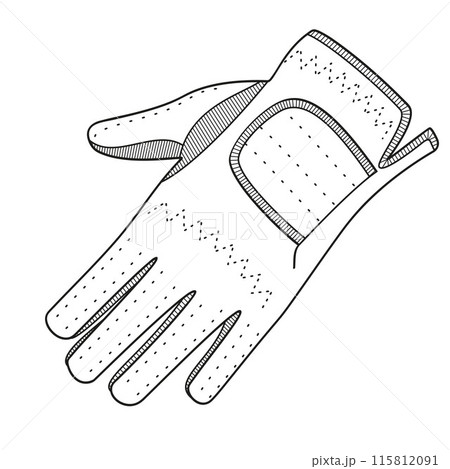 golf glove black and white outline vector illustration 115812091