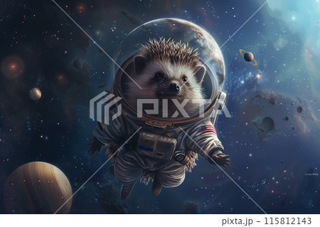 宇宙遊泳を楽しむハリネズミ 115812143