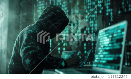 ハッカー、サイバーアタックのイメージ 115812245