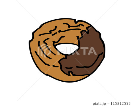 シンプルなオールドファッションドーナツのイラスト 115812553