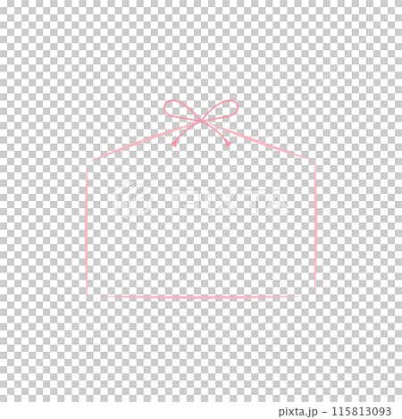 Pink Ema Shaped Line Frame_Japanese Style_Single Item 115813093