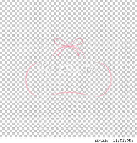 Pink pine-shaped line frame_Japanese style_single item Pink pine-shaped line frame_Japanese style_single item 115813095