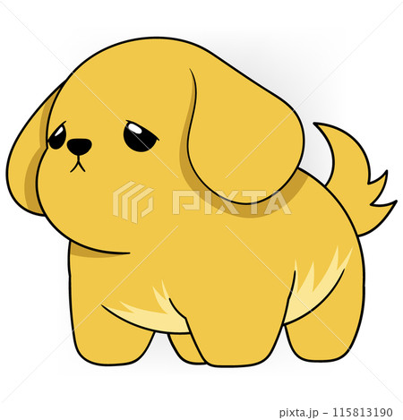 Sad Yellow Cartoon Puppy Sad Yellow Cartoon Puppy 115813190