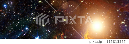 Deep space art, starlight nebula in galaxy at universe Space background. The elements of this image furnished by NASA. 115813355