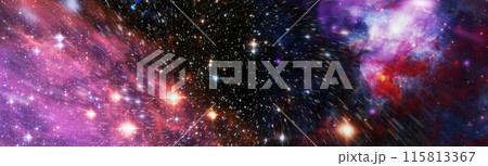 abstract background with night sky and stars. Panorama view universe space shot of milky way galaxy with stars on a night sky background. Elements of this Image Furnished by NASA 115813367