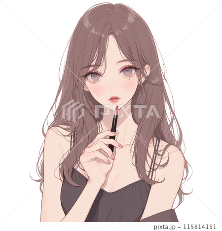 リップを塗る女性 115814151