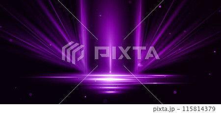 Abstract glowing purple diagonal lighting lines on dark  background with lighting effect and sparkle with copy space for text. 115814379