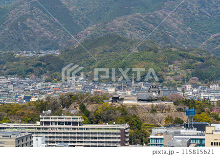 【日本100名城】春の高知城　筆山からの眺め2　高知県高知市 115815621