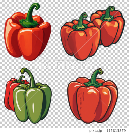 Paprika illustration set 115815879
