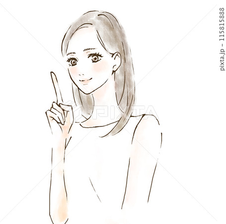 ほうれい線がない女性のイラスト 115815888