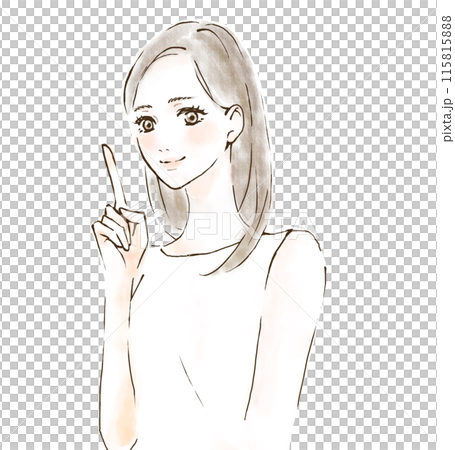 沒有笑紋的女人的插圖 115815888