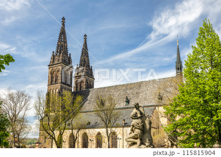 The Basilica of St. Peter and St. Paul in Vysehrad fortress in Prague. 115815904