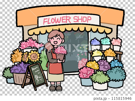 花店和店員 115815946