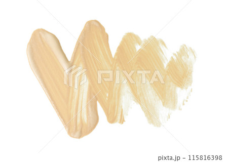 リキッドファンデーションのジグザグにブラシで描いたテクスチャとカラーの見本 115816398