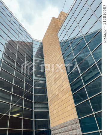 Interior of a stone glass modern building in the city Interior of a stone glass modern building in the city 115816507