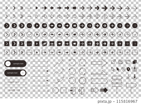 Various arrow icon set assortment 115816967