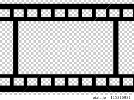 黒のシンプルな映画フィルムのフレーム背景のイラスト素材