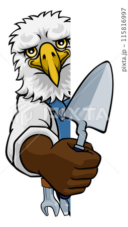 Eagle Bricklayer Builder Holding Trowel Tool Eagle Bricklayer Builder Holding Trowel Tool 115816997