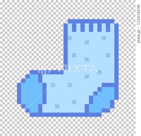 Pixel illustration of blue socks Pixel illustration of blue socks 115819299