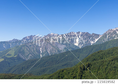 夏の長野県から見る雄大な北大雪の山並み 夏の長野県から見る雄大な北大雪の山並み 115819582