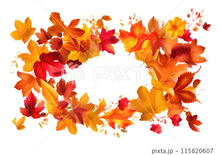 Autumn Leaves Border isolated on white background Autumn Leaves Border isolated on white background 115820607